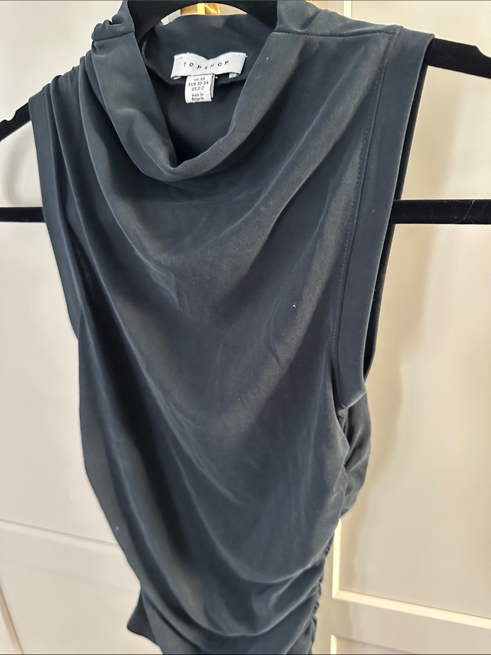 Topshop Sleeveless Cowl Neck Dress in Charcoal Gray - size XS 😍